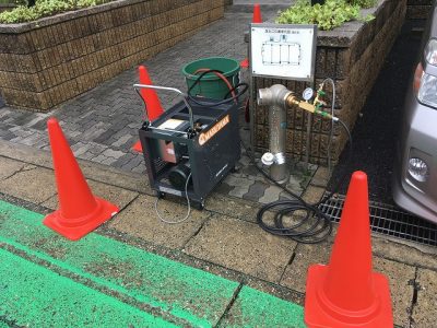 H30年11月　名古屋市守山区　マンション　連結送水管耐圧試験 作業内容1